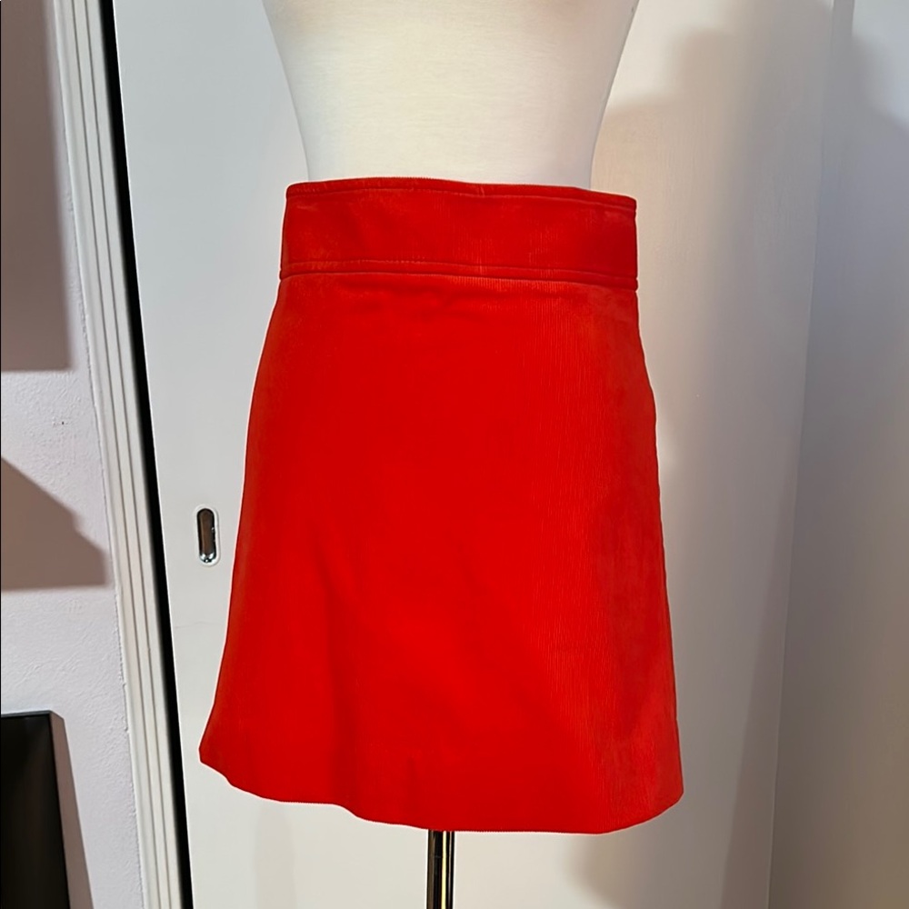 J Crew Red Mini A-Line Skirt